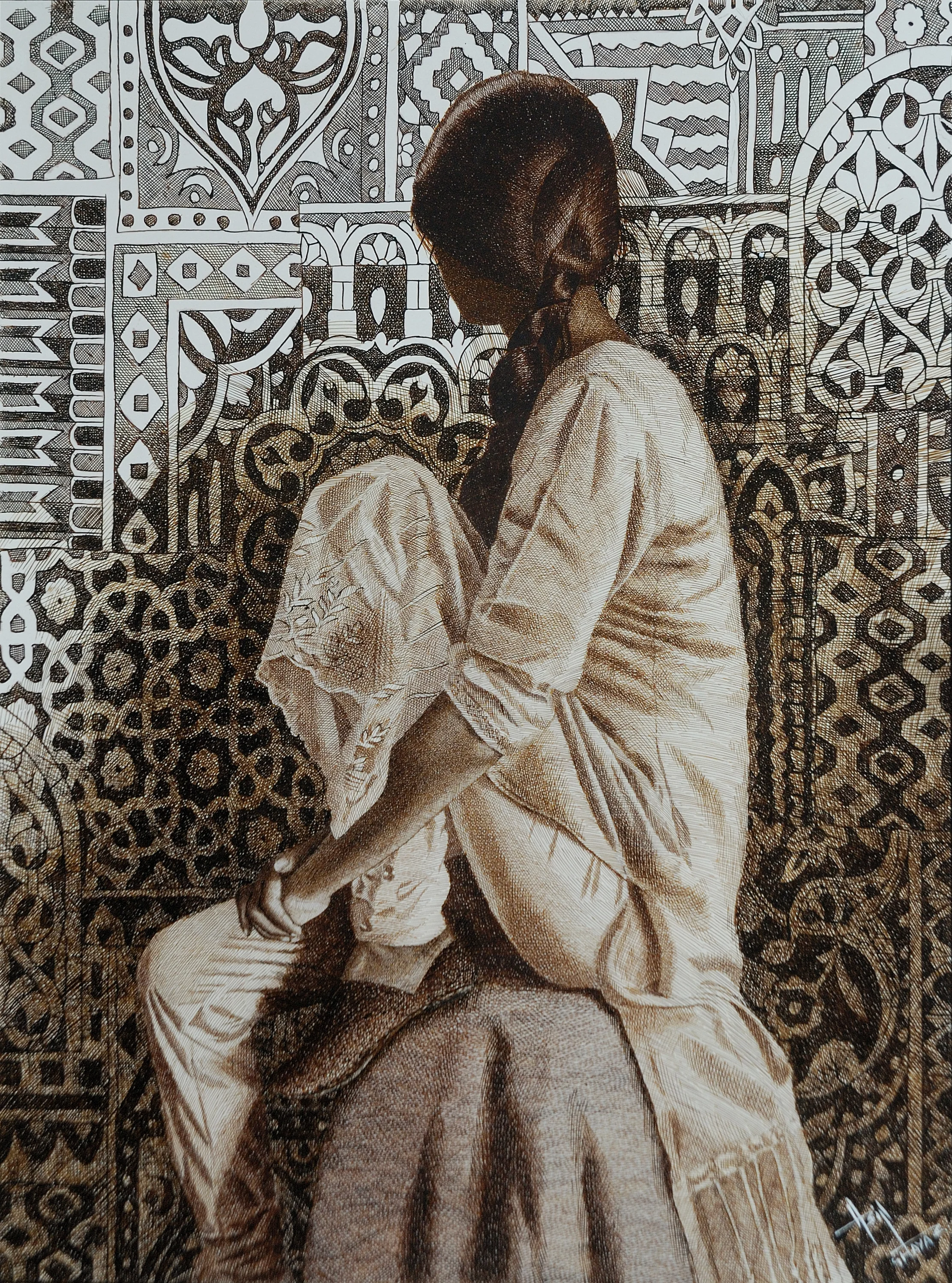 Regular pen and ink artwork by Asif Ghayaz